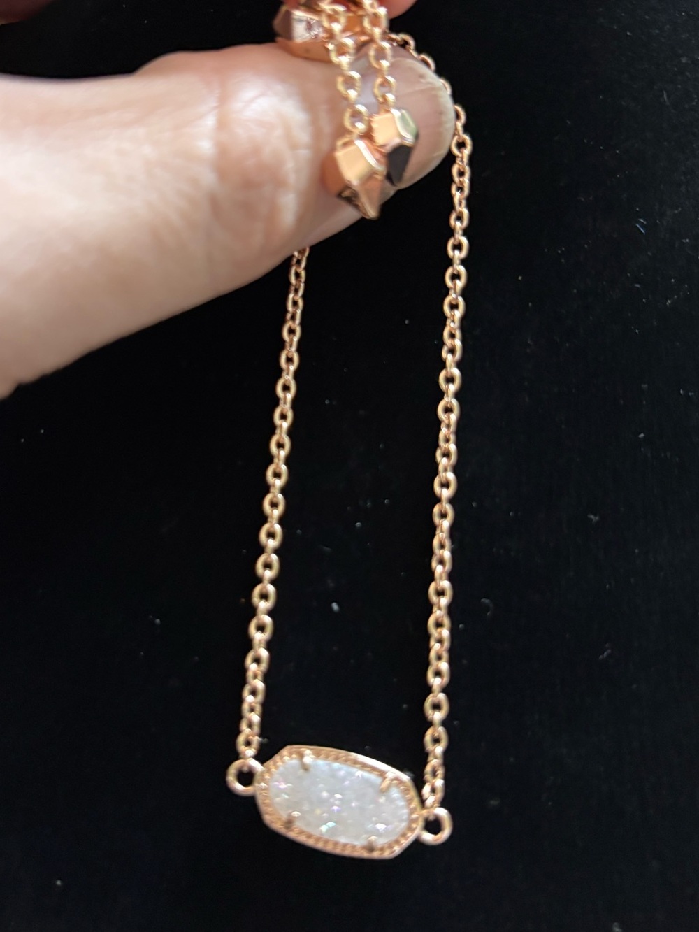 Kendra Scott Rose Gold Bracelet with Light Druzy Stone